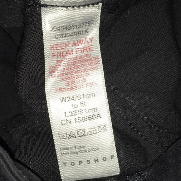 TopShop Black Jamie High Waisted Jeans Women’s Size 24X32 NWT - Picture 7 of 7